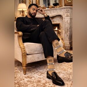 Luxury Fendi Crew Socks